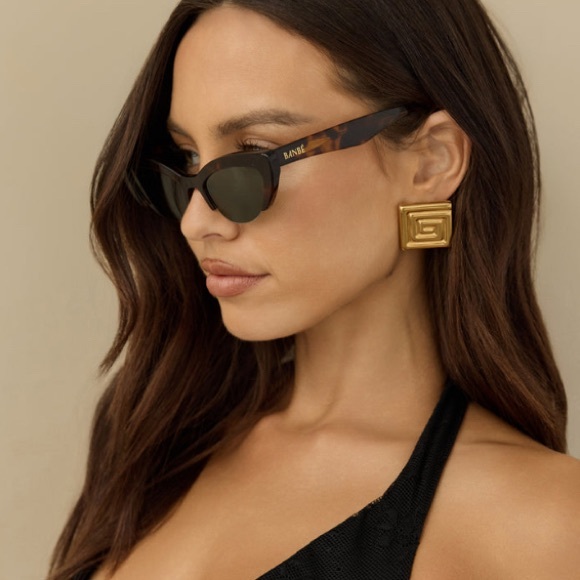 Banbe Ambrosio Havana Green Cat-Eye Sunglasses - Picture 2 of 4